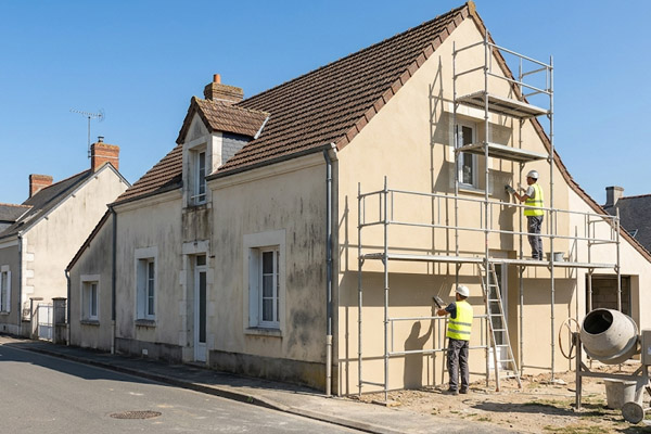 Travaux professionnels de ravalement de façade et peinture extérieure à Coulaines